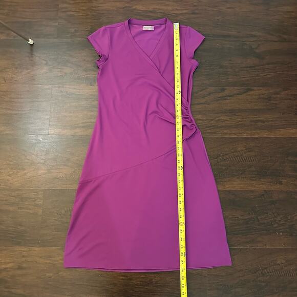 Athleta purple short sleeve wrap midi dress size S - Picture 10 of 12